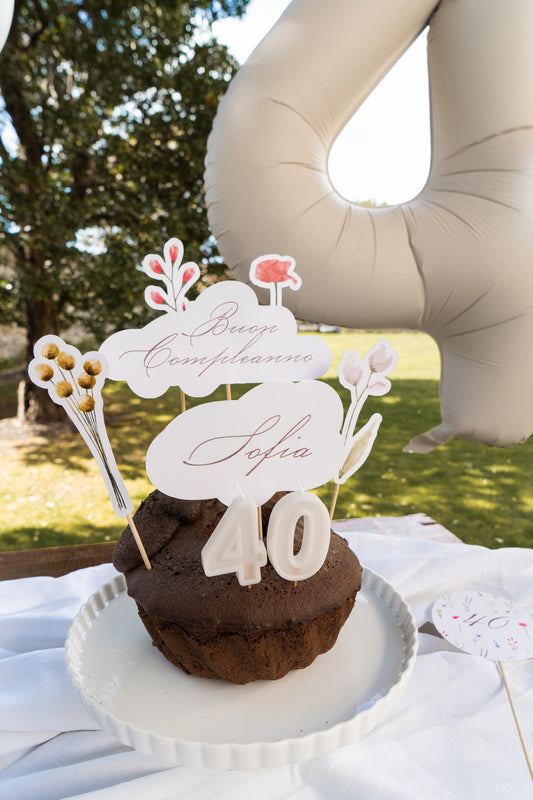 Kit decorazioni COMPLEANNO A CASA – palloncini, festone e cake topper personalizzato
