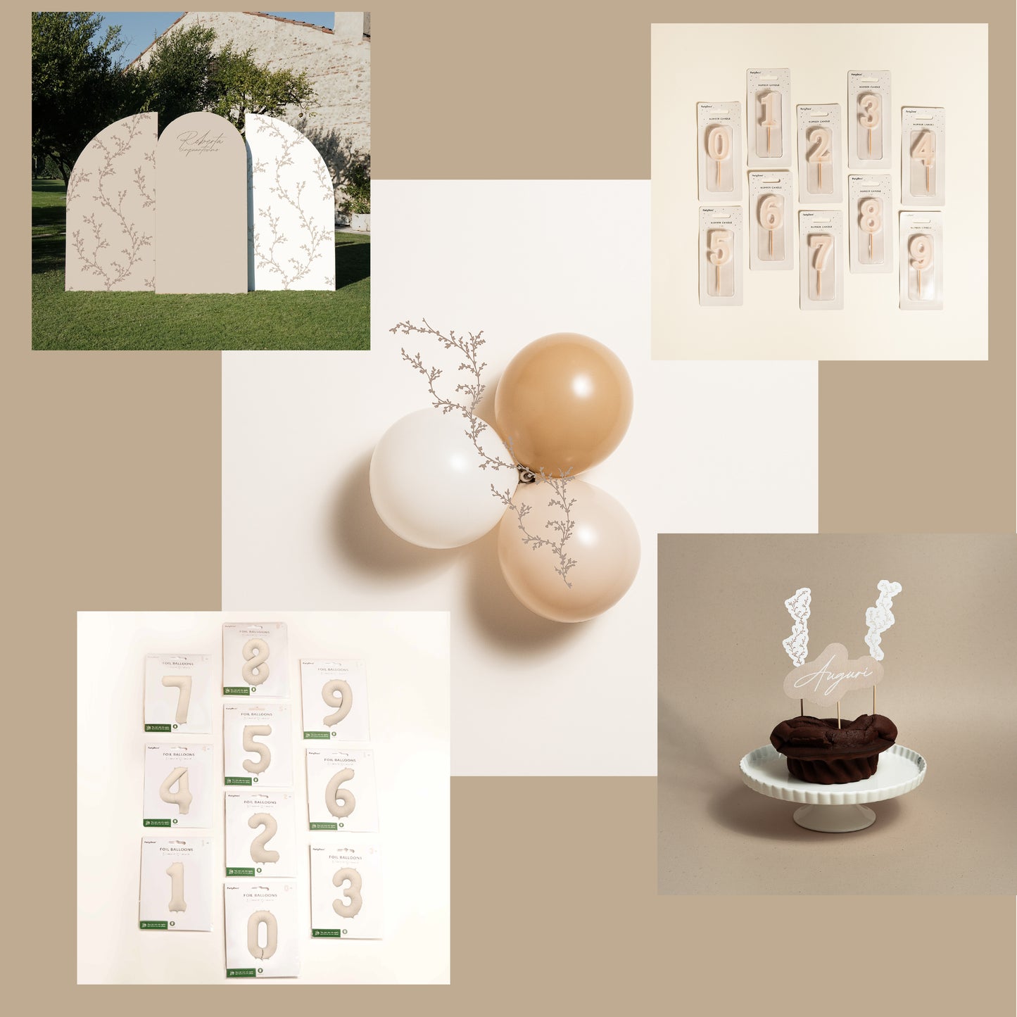 KIT COMPLEANNO FOTOGRAFICO - fondale fotografico con palloncini e cake topper