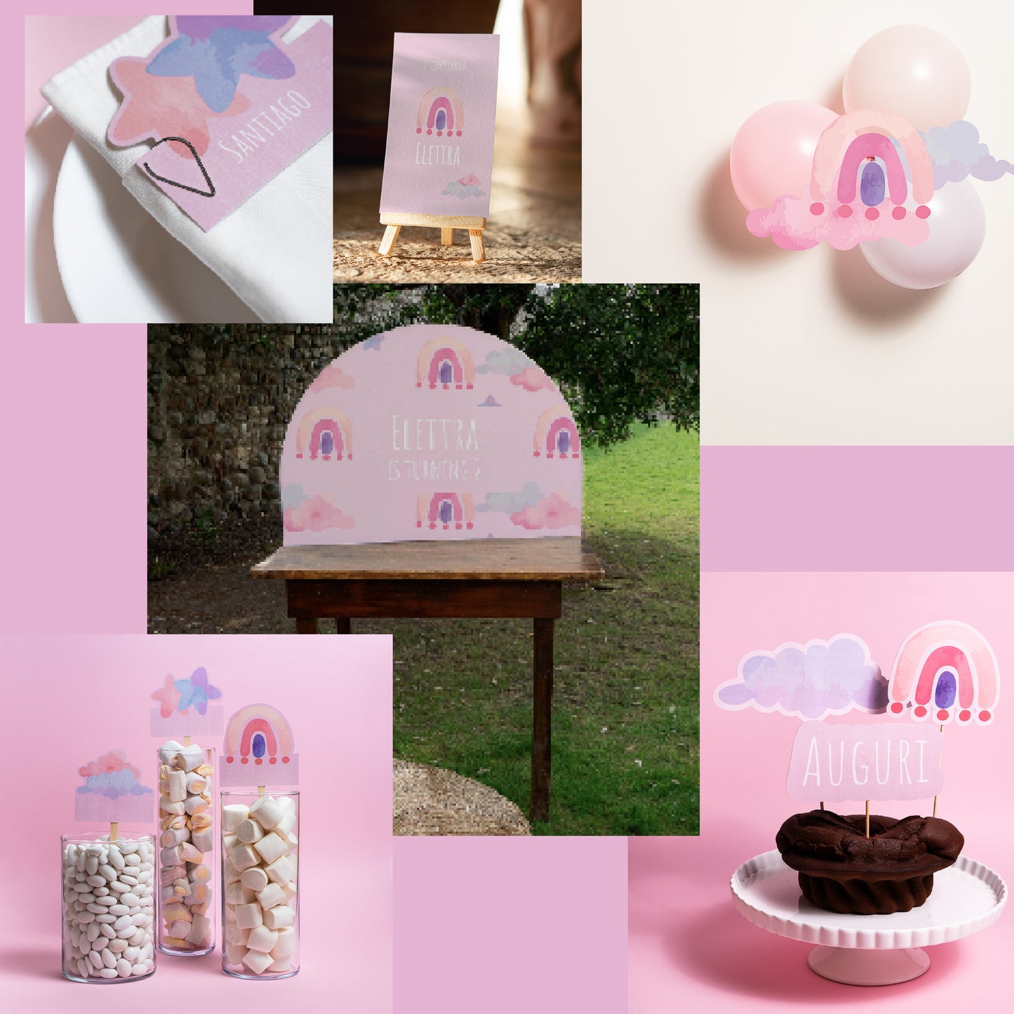 KIT BATTESIMO ESSENZIALI - angolo bomboniere - palloncini - tavola apparecchiata - decorazioni