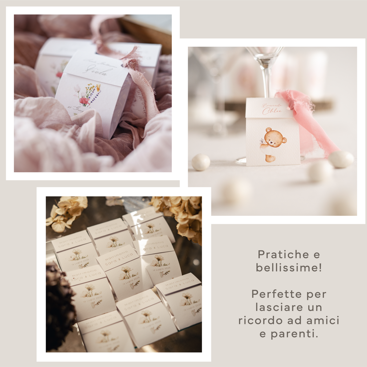 Confezione confetti in cartoncino.