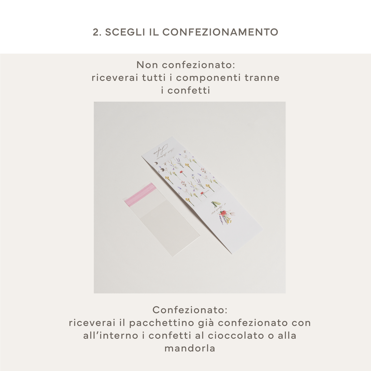 Confezione confetti in cartoncino.