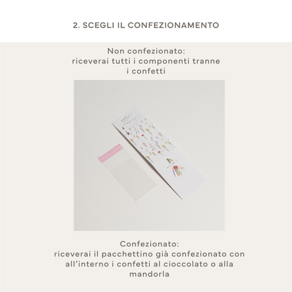 Confezione confetti in cartoncino.