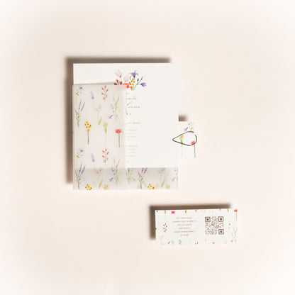 Partecipazione Quadrata Fiori di Campo