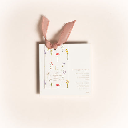 Partecipazione Quadrata con tag Fiori di Campo