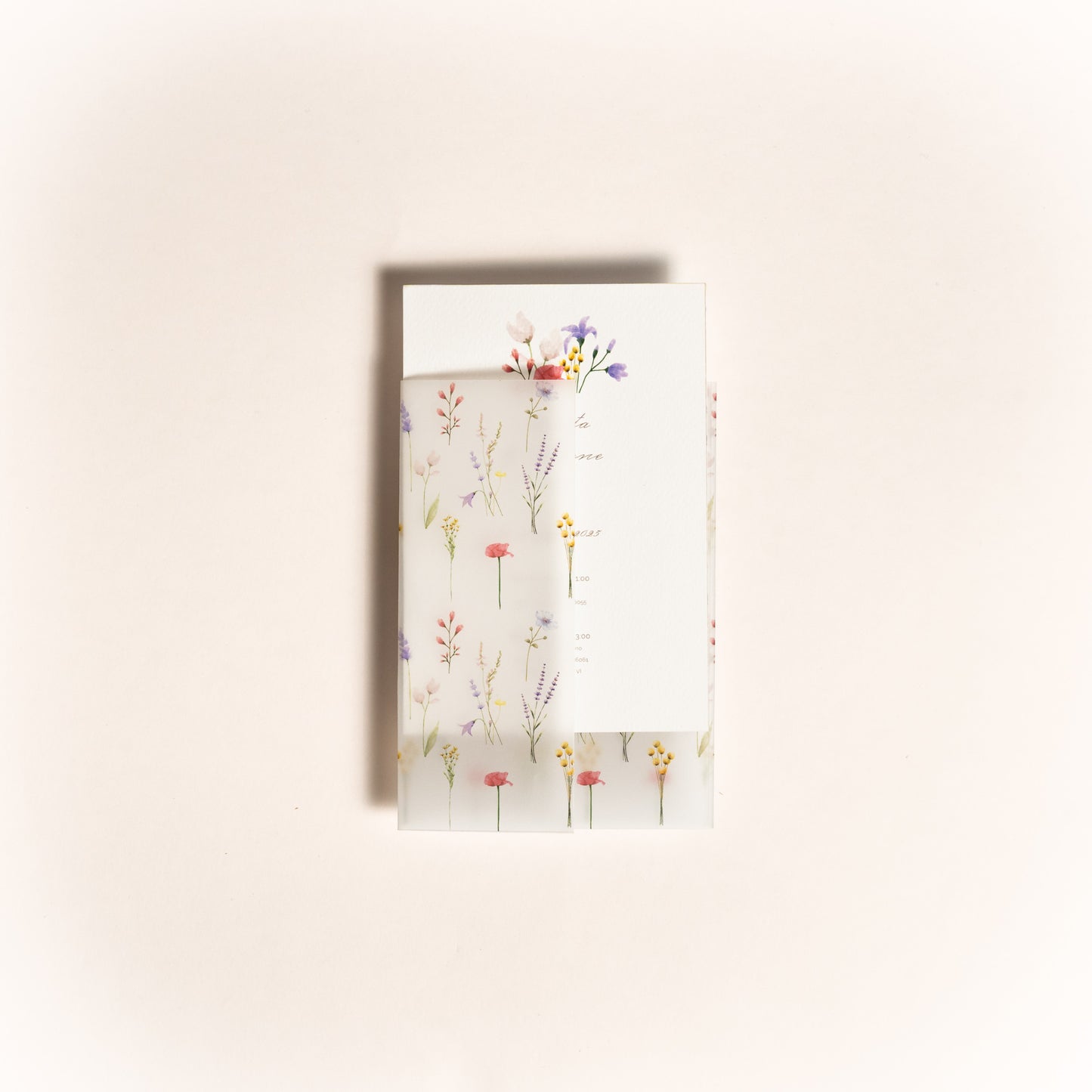 Partecipazione rettangolare Fiori di Campo
