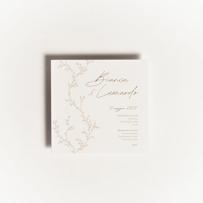 Partecipazione Quadrata Floreale Geometrico