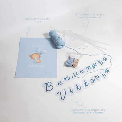 KIT BENVENUTO NEONATO – festone nascita e palloncini personalizzati