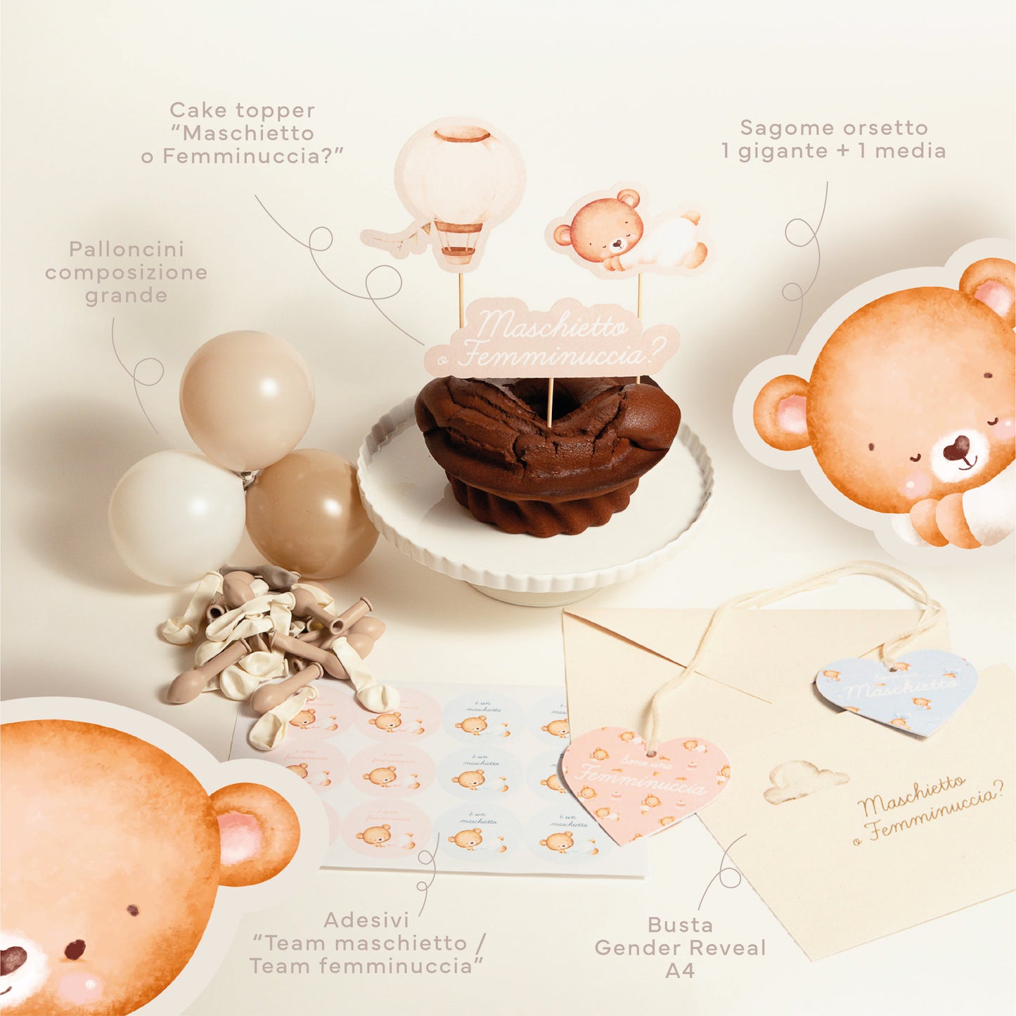 Kit Baby Shower con Gender Reveal