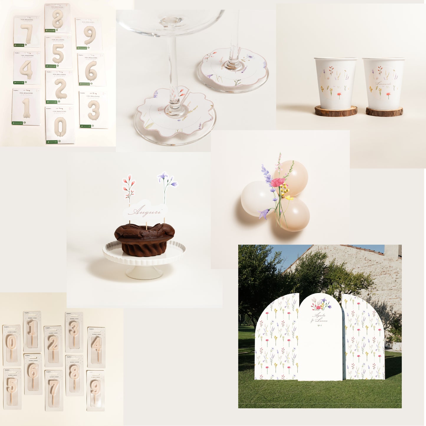 KIT COMPLEANNO ADULTI – set fotografico con palloncini e cake topper