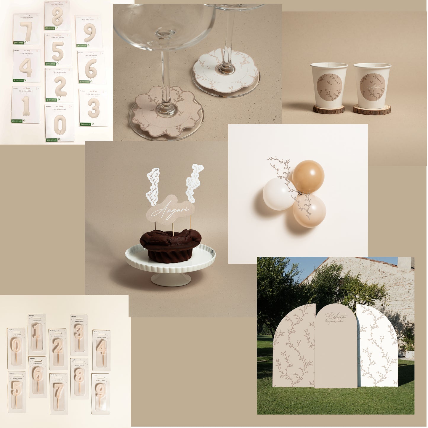 KIT COMPLEANNO ADULTI – set fotografico con palloncini e cake topper