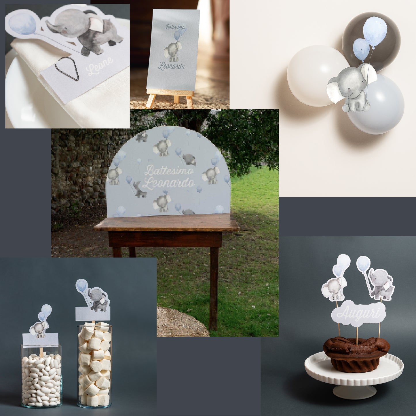 KIT BATTESIMO ESSENZIALI - angolo bomboniere - palloncini - tavola apparecchiata - decorazioni