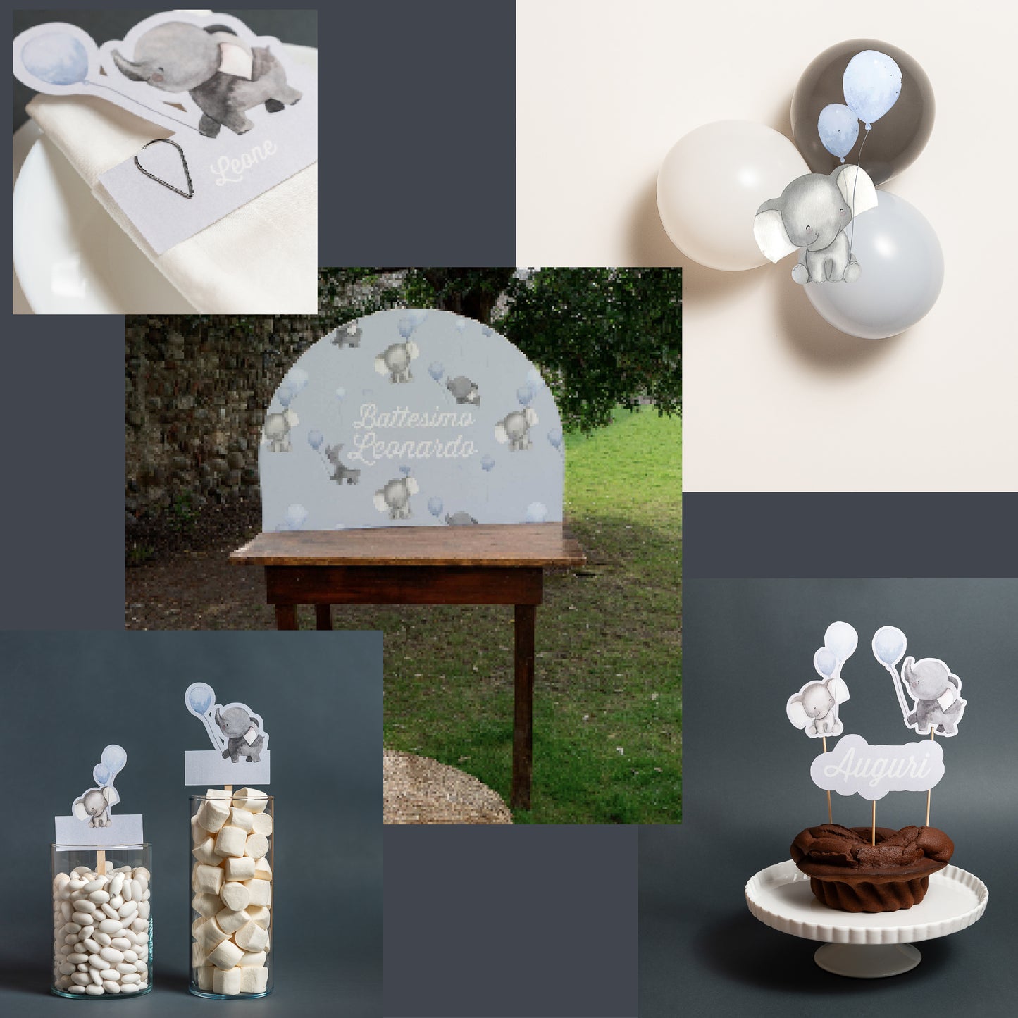 KIT BATTESIMO COMPLETO – decorazioni - allestimento tavolo- angolo bomboniere - set fotografico