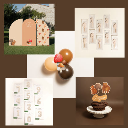 KIT COMPLEANNO FOTOGRAFICO - fondale fotografico con palloncini e cake topper