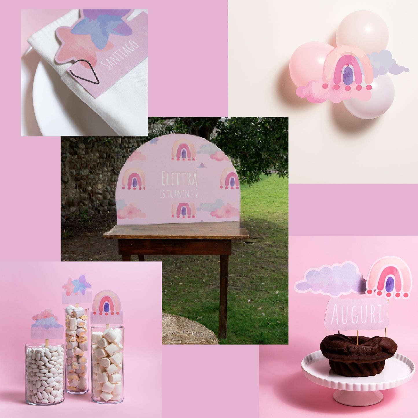 KIT BATTESIMO COMPLETO – decorazioni - allestimento tavolo- angolo bomboniere - set fotografico