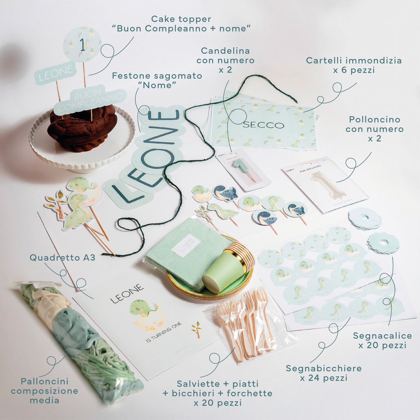KIT COMPLEANNO BUFFET – allestimento tavolo e set fotografico