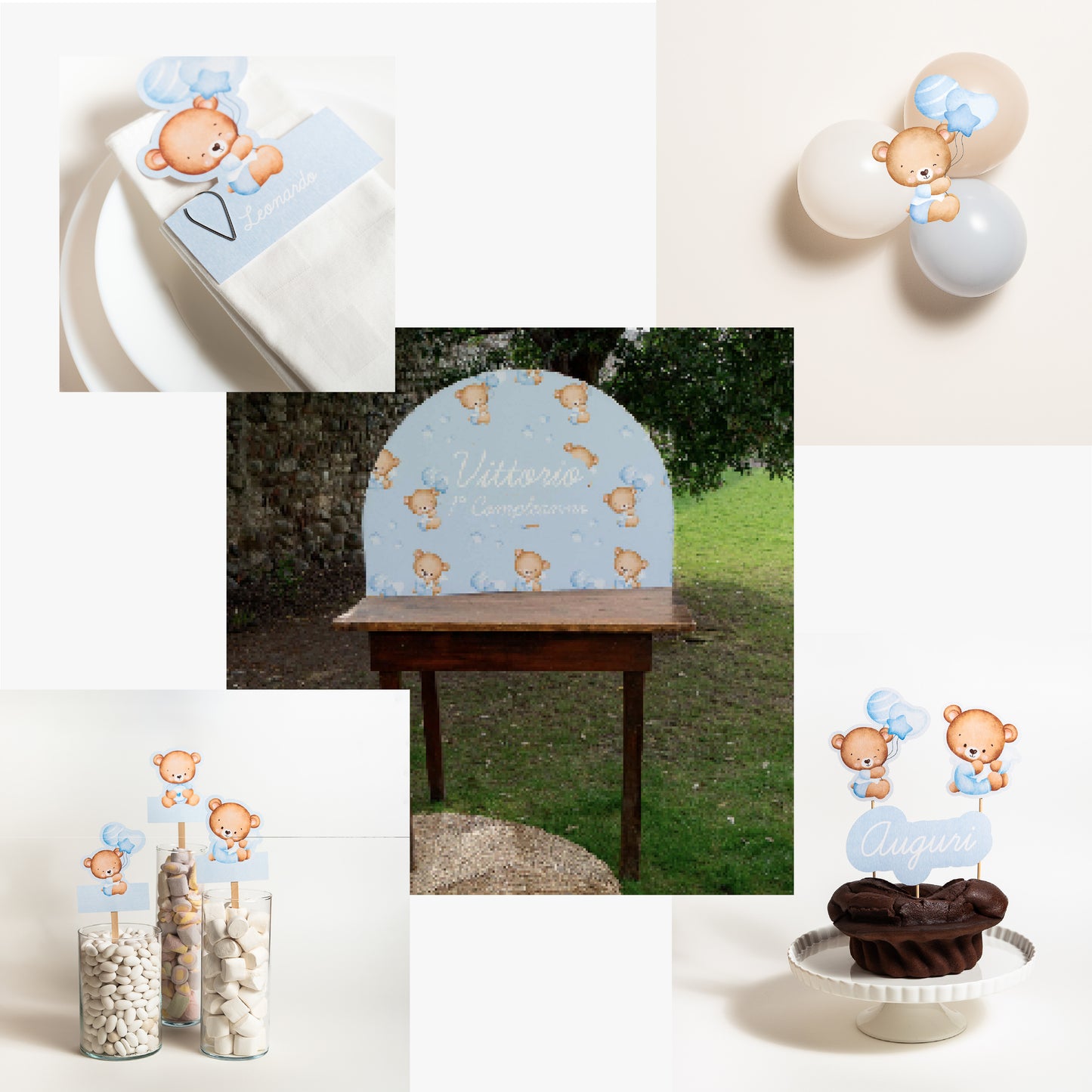 KIT BATTESIMO COMPLETO – decorazioni - allestimento tavolo- angolo bomboniere - set fotografico