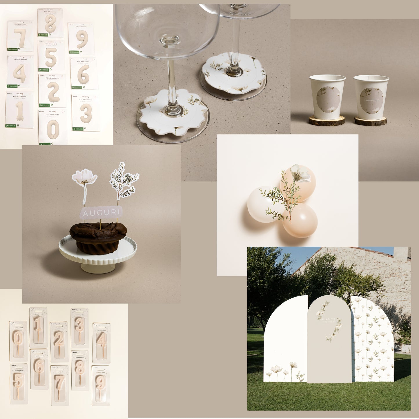 KIT COMPLEANNO ADULTI – set fotografico con palloncini e cake topper