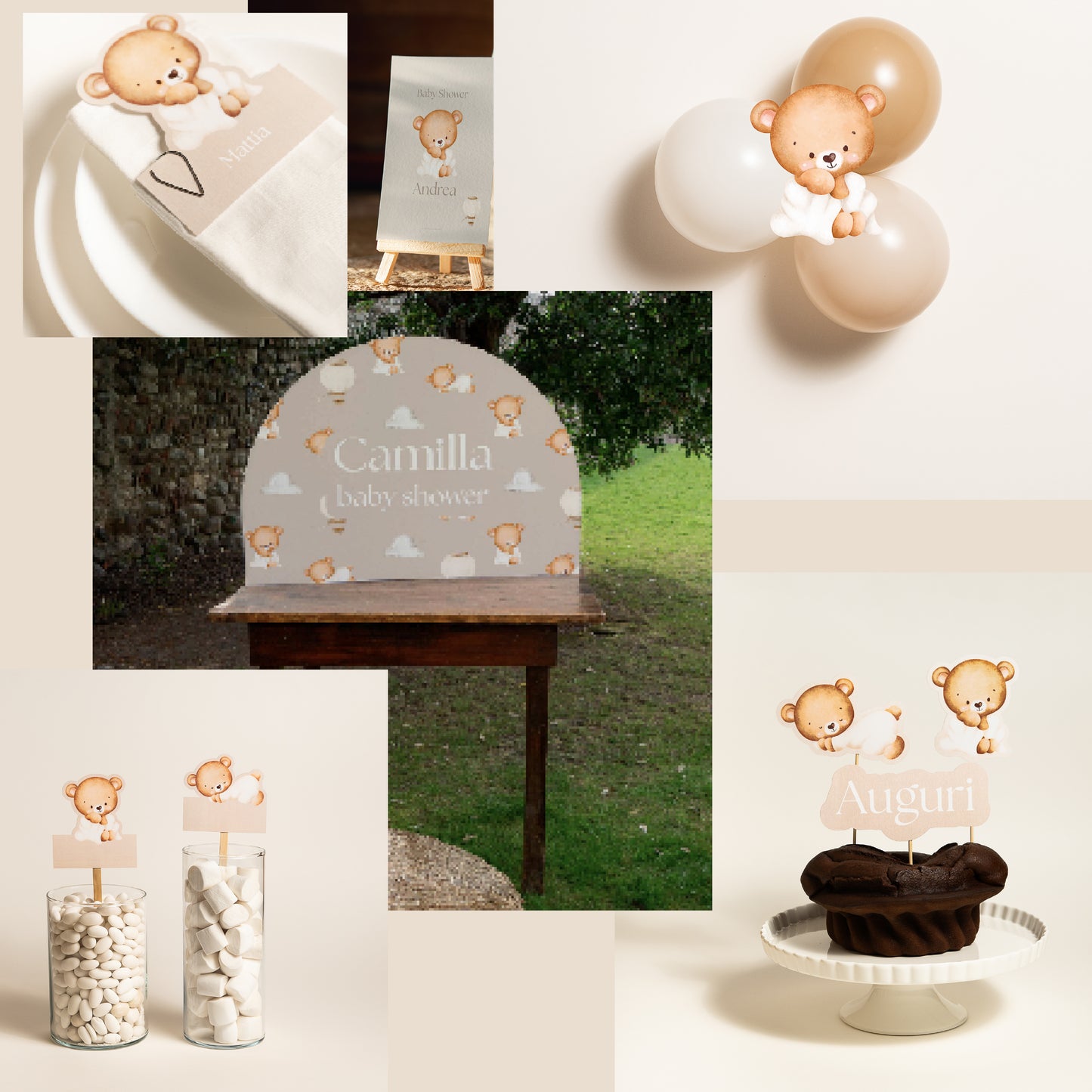 KIT BATTESIMO ESSENZIALI - angolo bomboniere - palloncini - tavola apparecchiata - decorazioni