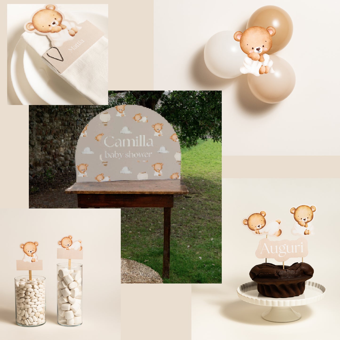 KIT BATTESIMO COMPLETO – decorazioni - allestimento tavolo- angolo bomboniere - set fotografico