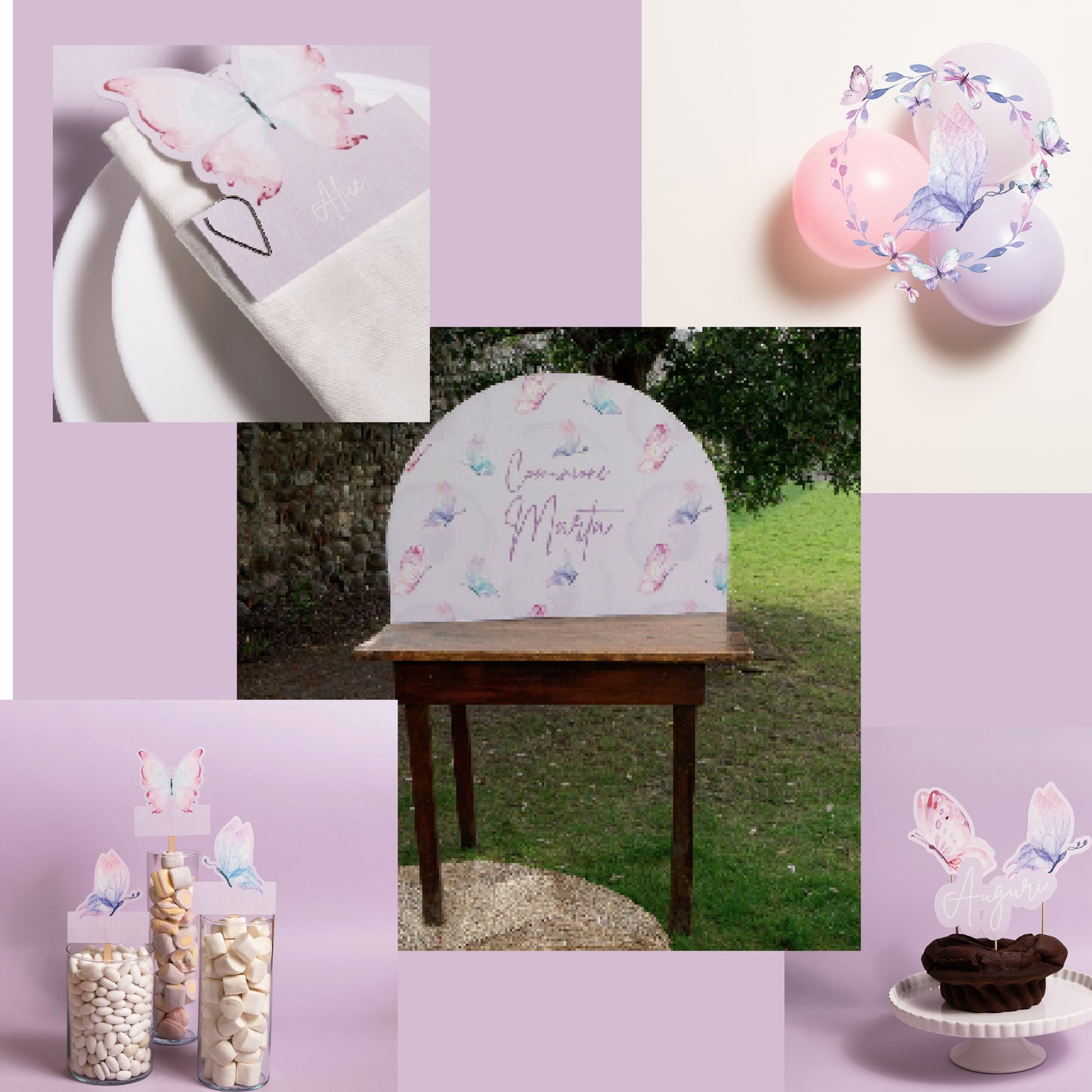 KIT BATTESIMO COMPLETO – decorazioni - allestimento tavolo- angolo bomboniere - set fotografico