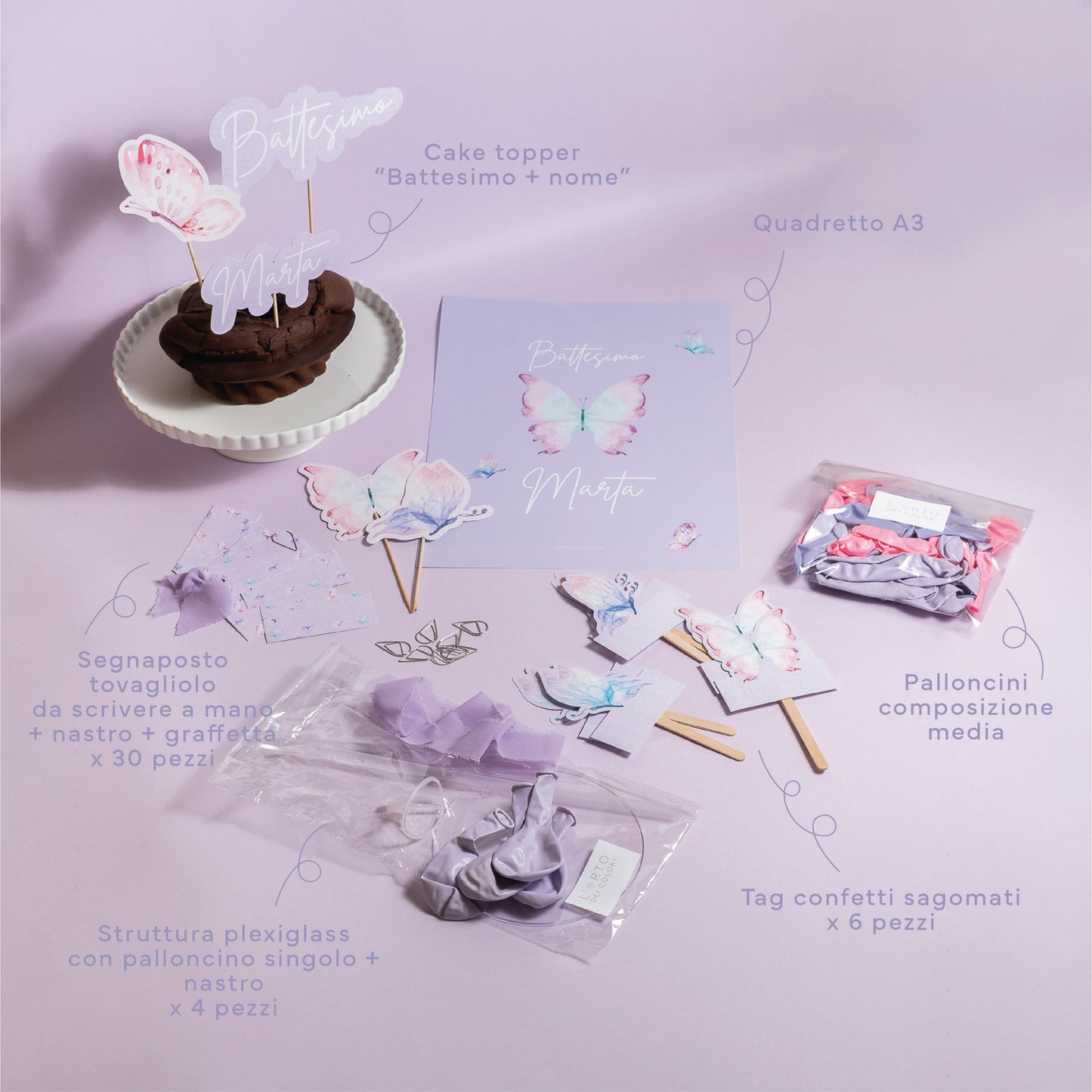 KIT BATTESIMO ESSENZIALI - angolo bomboniere - palloncini - tavola apparecchiata - decorazioni