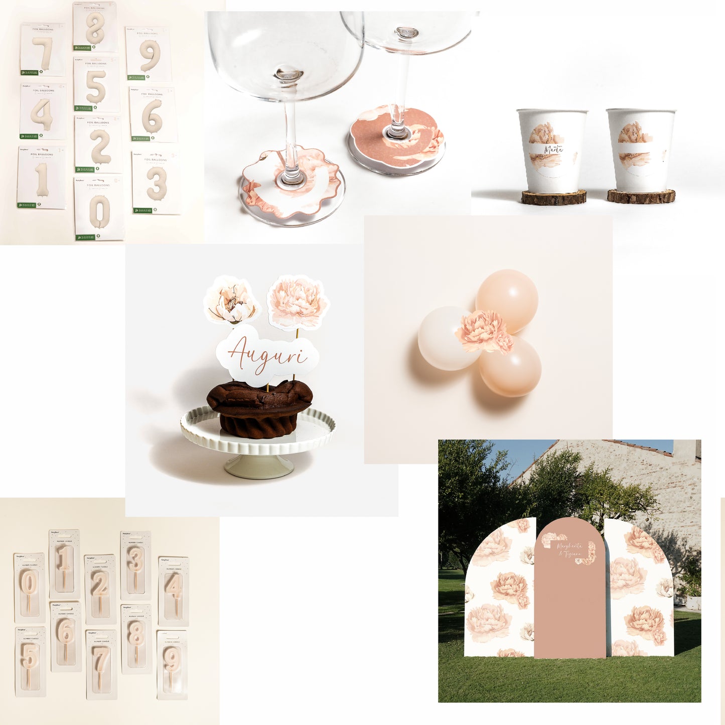 KIT COMPLEANNO ADULTI – set fotografico con palloncini e cake topper