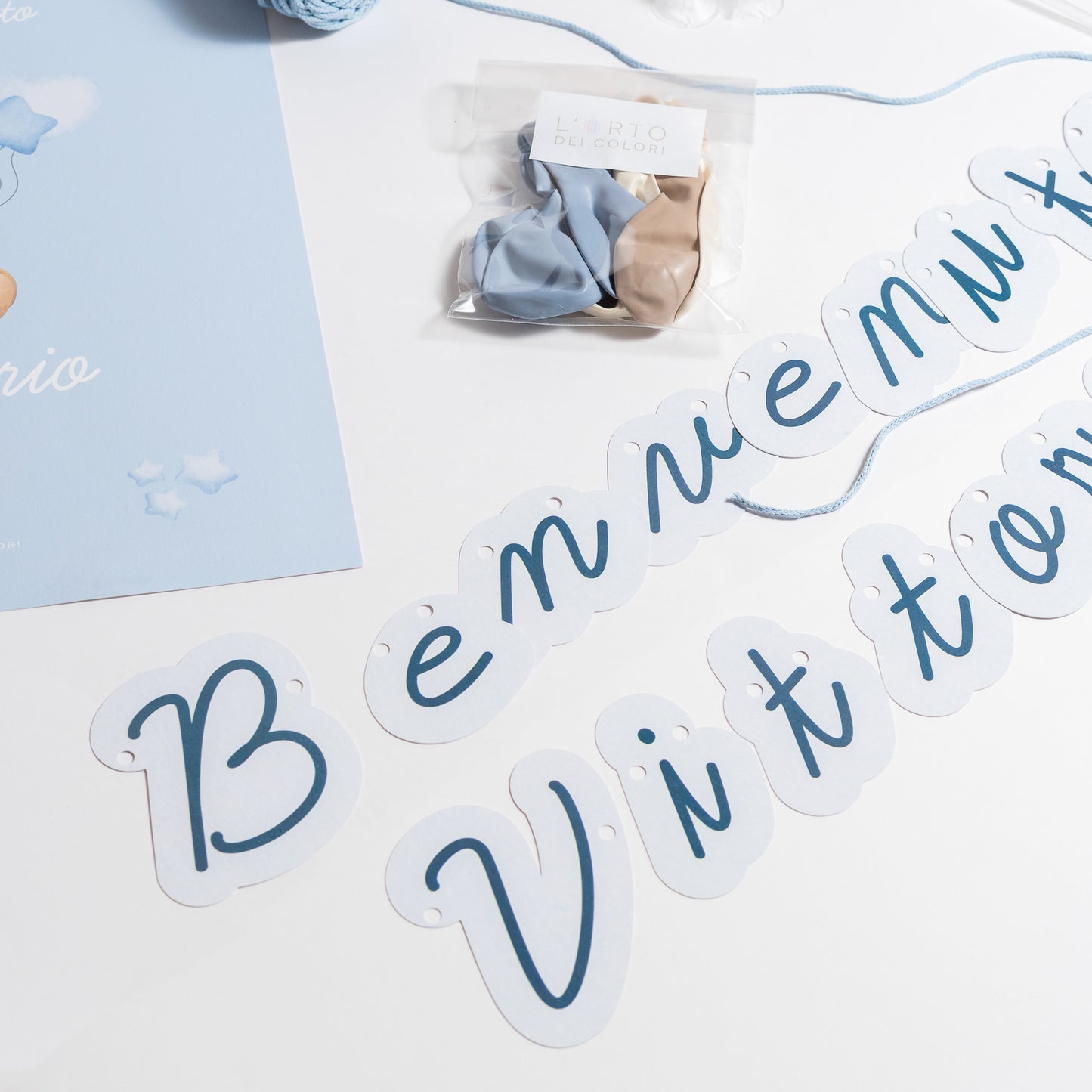 KIT BENVENUTO NEONATO – festone nascita e palloncini personalizzati